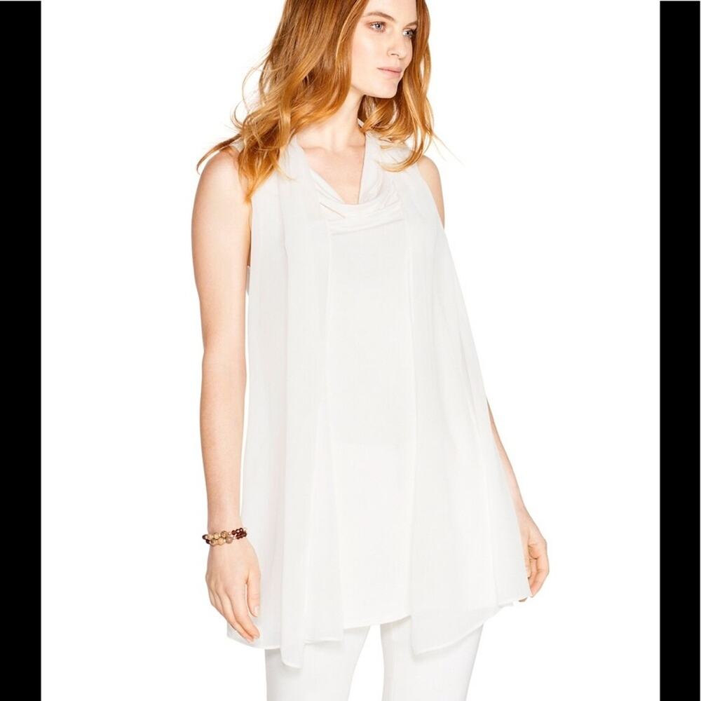 White House Black Market sleeveless scarf blouse sexy NWT S